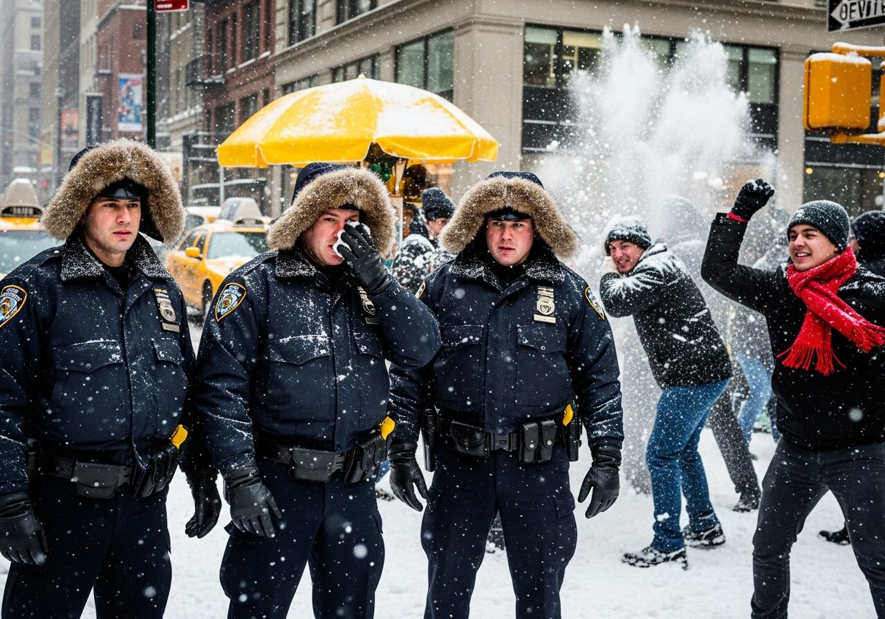 NYPD Faces Unbelievable Snowball Showdown in NYC Chaos