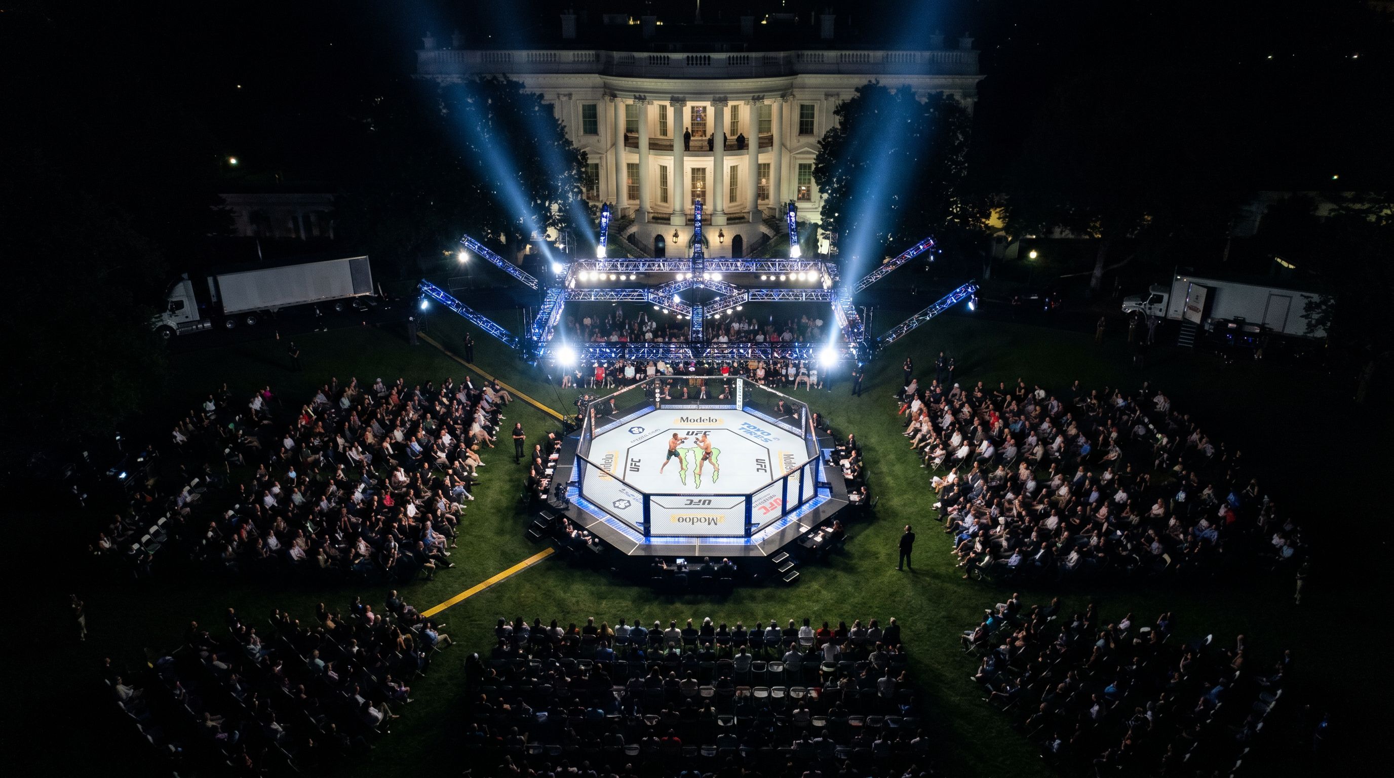 Trump Celebrates Turning 80 by Hosting UFC Cage Fights on the White House Lawn